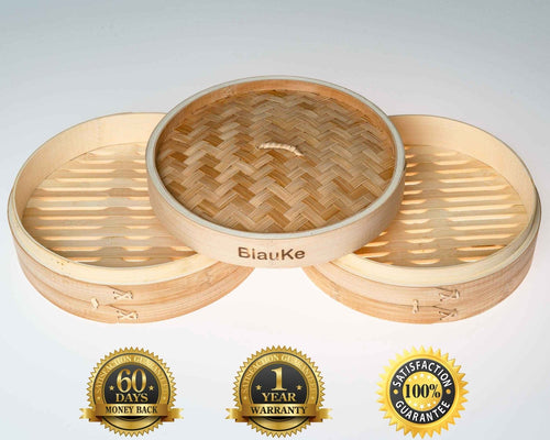 BlauKe 10-Inch Bamboo Steamer Set — 2 Tiers & Accessories - James’s Hot Deals & FindsBlauKe 10-Inch Bamboo Steamer Set — 2 Tiers & AccessoriesFood SteamerBlauKeJames’s Hot Deals & Finds2-Tier Bamboo Steamer for Cooking Dumplings, Vegetables, Meat, Fish, Rice - Bamboo Steamer Basket 10 Inch with 2 Pairs Chopsticks, Tongs and 50 Paper Liners-1