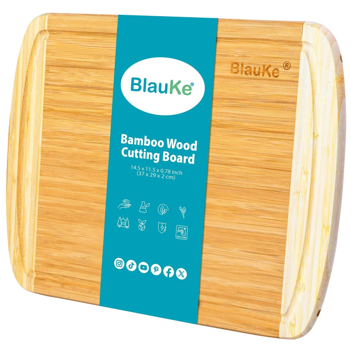 BlauKe Large Bamboo Cutting Board — 14.5" × 11.5" with Juice Groove - James’s Hot Deals & FindsBlauKe Large Bamboo Cutting Board — 14.5" × 11.5" with Juice GrooveBamboo Cutting BoardsBlauKeJames’s Hot Deals & FindsLarge Wood Cutting Board for Kitchen 14x11 inch - Bamboo Chopping Board with Juice Groove - Wooden Serving Tray-0