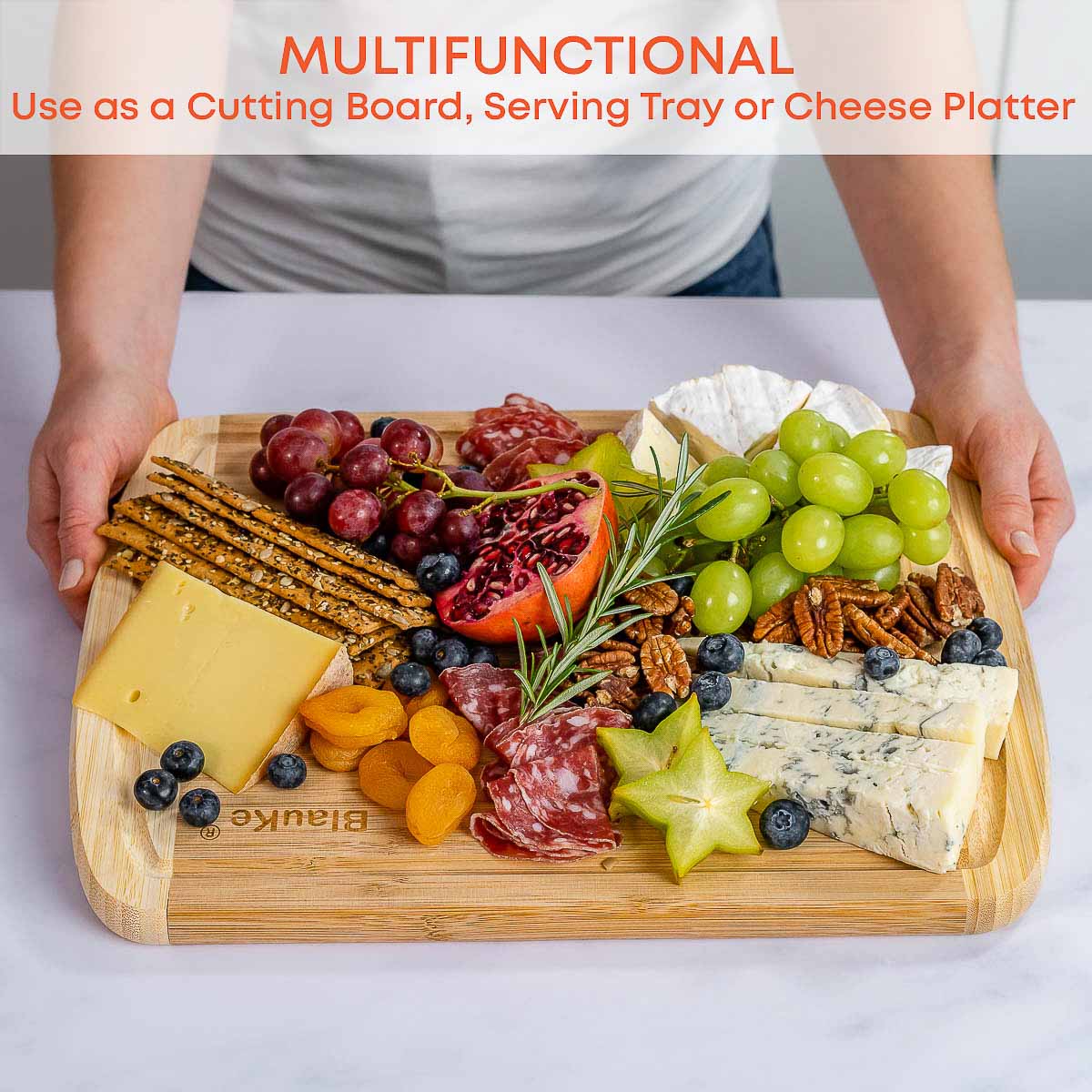 BlauKe Large Bamboo Cutting Board — 14.5" × 11.5" with Juice Groove - James’s Hot Deals & FindsBlauKe Large Bamboo Cutting Board — 14.5" × 11.5" with Juice GrooveBamboo Cutting BoardsBlauKeJames’s Hot Deals & FindsLarge Wood Cutting Board for Kitchen 14x11 inch - Bamboo Chopping Board with Juice Groove - Wooden Serving Tray-3