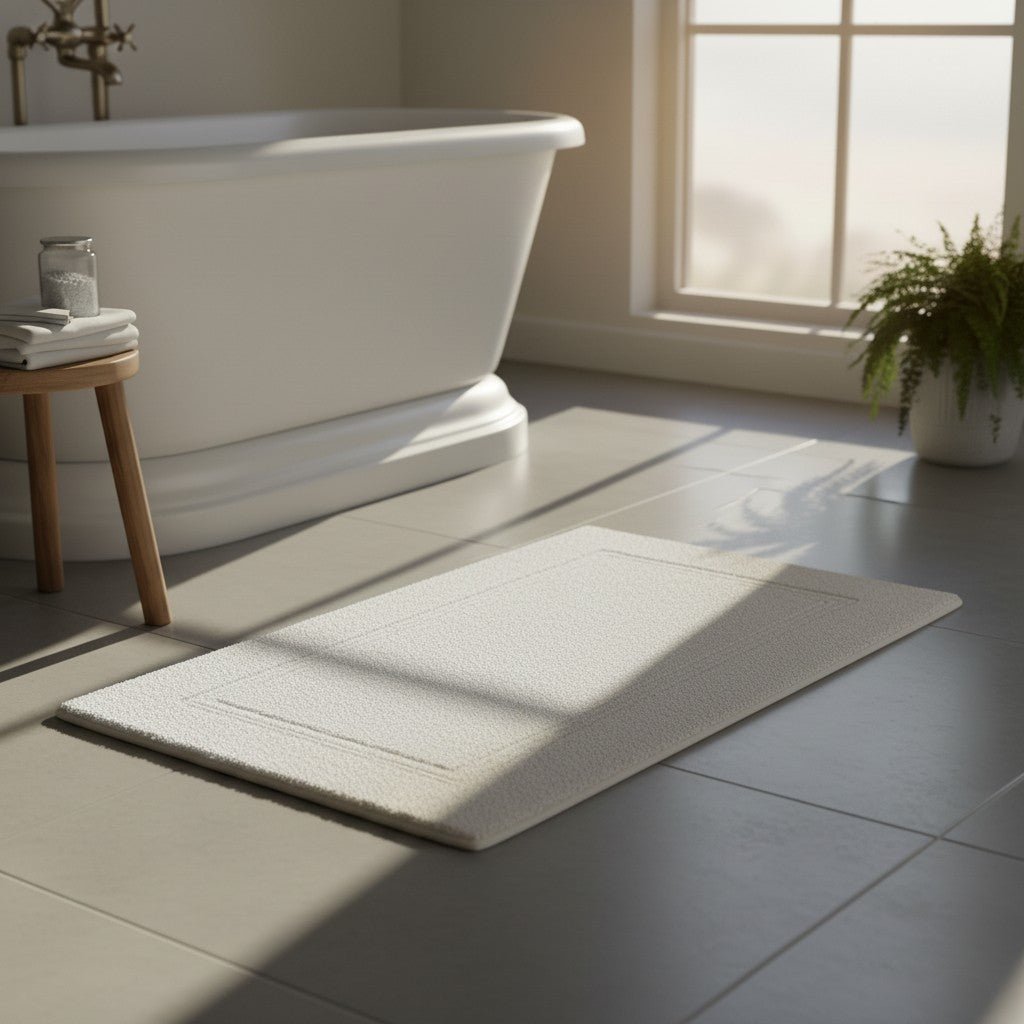 Cotton Tufted Bath Rugs — 21" × 34" - James’s Hot Deals & FindsCotton Tufted Bath Rugs — 21" × 34"Bath Rug & Shower CurtainsRifz Textiles IncJames’s Hot Deals & FindsFrame Design Bath Rug Without Latex BackingWhiteCotton Tufted Bath Rugs — 21" × 34"