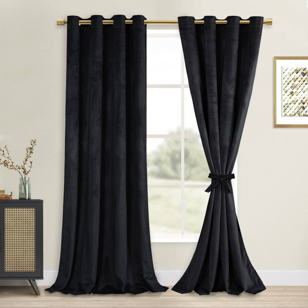 DWCN Velvet Blackout Curtains with Tiebacks, Set of 2 Panels - James’s Hot Deals & FindsDWCN Velvet Blackout Curtains with Tiebacks, Set of 2 PanelsCurtainsDWCN OfficialJames’s Hot Deals & FindsBlack42"W x 96"LDWCN Velvet Blackout Curtains with Tiebacks, Set of 2 Panels