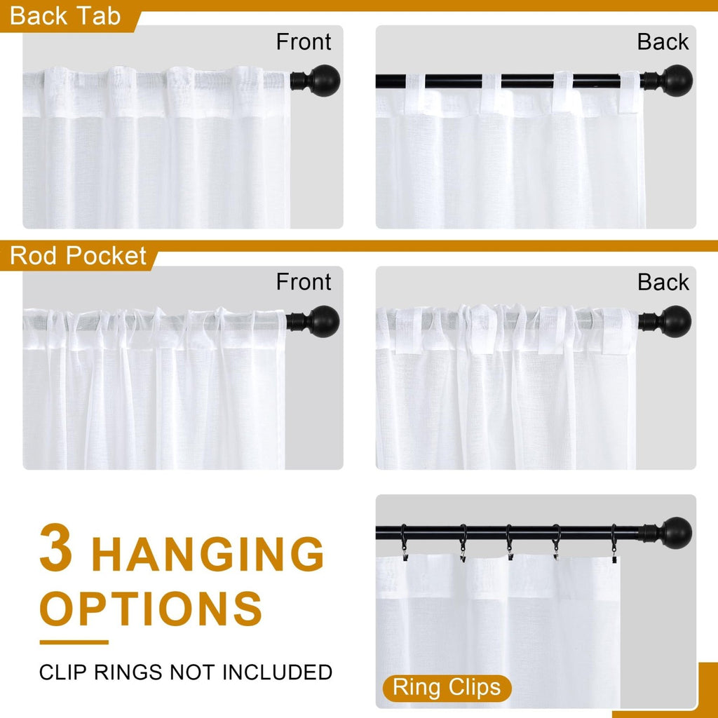 DWCN White Faux Linen Sheer Curtains with Tiebacks, Set of 2 Panels - James’s Hot Deals & FindsDWCN White Faux Linen Sheer Curtains with Tiebacks, Set of 2 PanelsCurtainsDWCN OfficialJames’s Hot Deals & Finds52"W x 54"LDWCN White Faux Linen Sheer Curtains with Tiebacks, Set of 2 Panels
