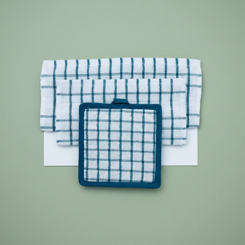 Kitchen Ensemble Collection - James’s Hot Deals & FindsKitchen Ensemble CollectionKitchen LinensRifz Textiles IncJames’s Hot Deals & FindsPot HolderWhite/Green CheckedKitchen Ensemble Collection