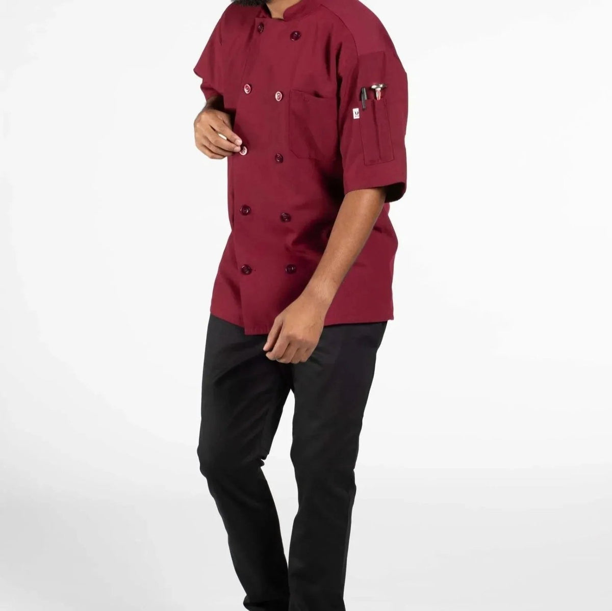 Poplin Cotton Blend Pro-vent Short Sleeve Chef Coat - James’s Hot Deals & FindsPoplin Cotton Blend Pro-vent Short Sleeve Chef CoatChef ApparelRifz Textiles IncJames’s Hot Deals & FindsPoplin Short Sleeve Chef CoatBurgundyPoplin Cotton Blend Pro-vent Short Sleeve Chef Coat