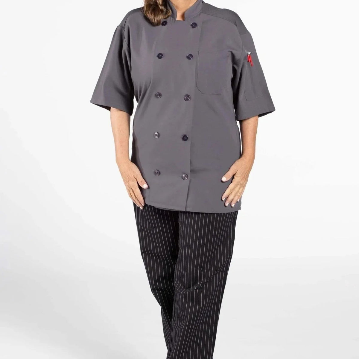 Poplin Cotton Blend Pro-vent Short Sleeve Chef Coat - James’s Hot Deals & FindsPoplin Cotton Blend Pro-vent Short Sleeve Chef CoatChef ApparelRifz Textiles IncJames’s Hot Deals & FindsPoplin Short Sleeve Chef CoatSlatePoplin Cotton Blend Pro-vent Short Sleeve Chef Coat