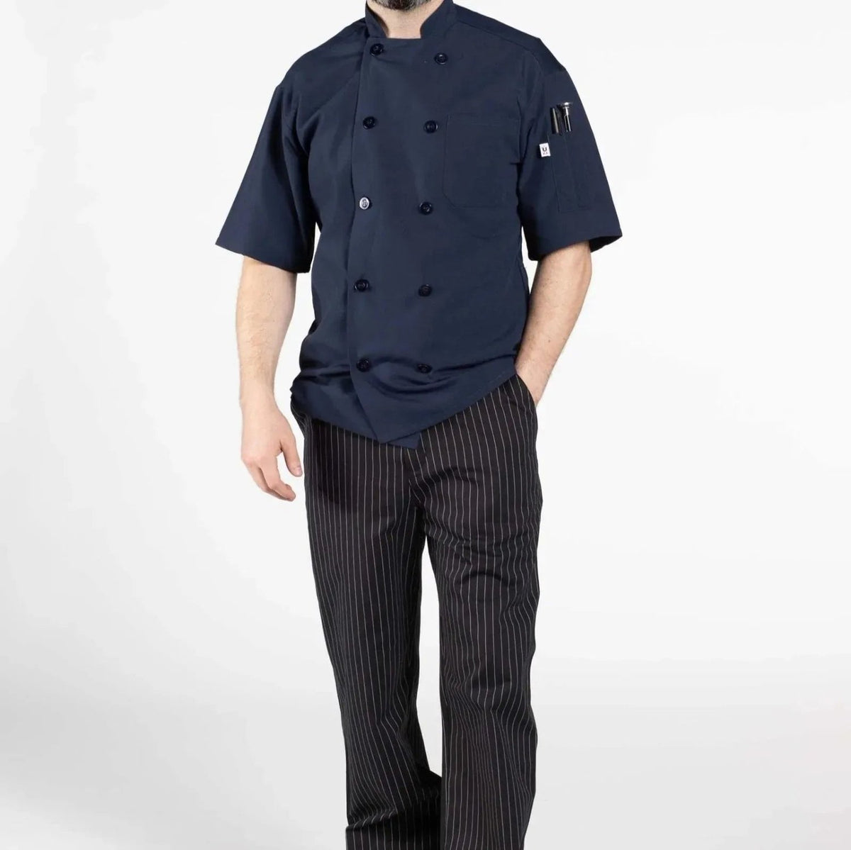 Poplin Cotton Blend Pro-vent Short Sleeve Chef Coat - James’s Hot Deals & FindsPoplin Cotton Blend Pro-vent Short Sleeve Chef CoatChef ApparelRifz Textiles IncJames’s Hot Deals & FindsPoplin Short Sleeve Chef CoatNavyPoplin Cotton Blend Pro-vent Short Sleeve Chef Coat