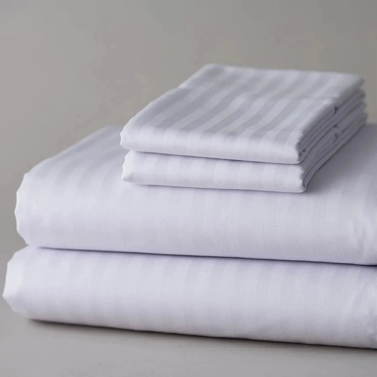 T-250 White Blended 10 MM Satin Stripe Bed Sheets - James’s Hot Deals & FindsT-250 White Blended 10 MM Satin Stripe Bed SheetsSheetings & Bedding AccessoriesRifz Textiles IncJames’s Hot Deals & FindsFlat SheetWhiteT-250 White Blended 10 MM Satin Stripe Bed Sheets